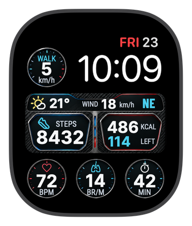 APEX TOURING watch face on an Apple Watch