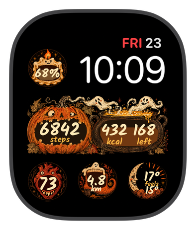 CROOKED HARVEST watch face on an Apple Watch