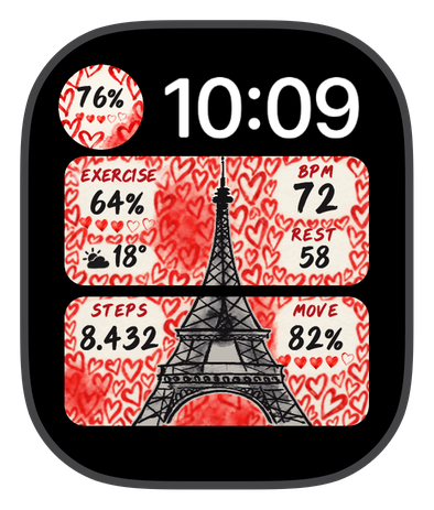 COEURS DE PARIS watch face on an Apple Watch