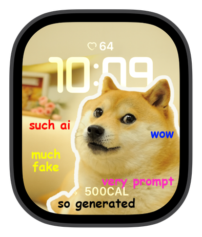 DOGE watch face on an Apple Watch