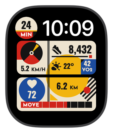 DESSAU watch face on an Apple Watch