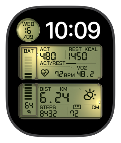 FIELD LCD watch face on an Apple Watch