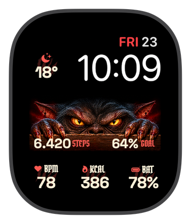 FERAL GAZE watch face on an Apple Watch