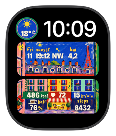 FENÊTRE SUR PARIS watch face on an Apple Watch