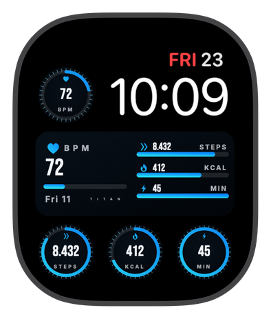 TITAN watch face on an Apple Watch