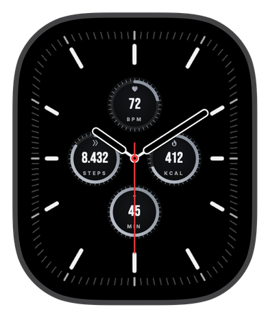STEEL watch face on an Apple Watch