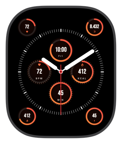 FIRE watch face on an Apple Watch