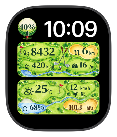 Green Links watch face cover