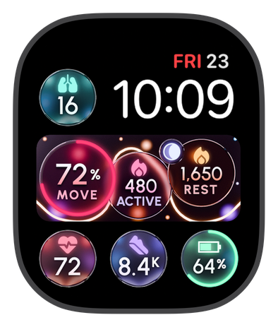 HALO GLASS watch face on an Apple Watch