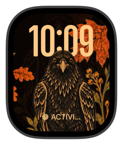 HARVEST CROW watch face on an Apple Watch
