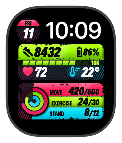 KINETIC watch face on an Apple Watch