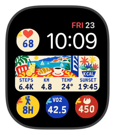 MÓNACO DÉCOUPÉ watch face on an Apple Watch