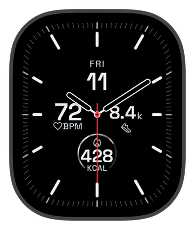 NOIR watch face on an Apple Watch