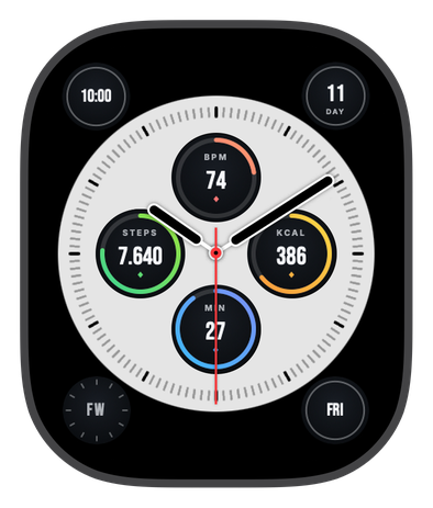 PORCELAIN watch face on an Apple Watch