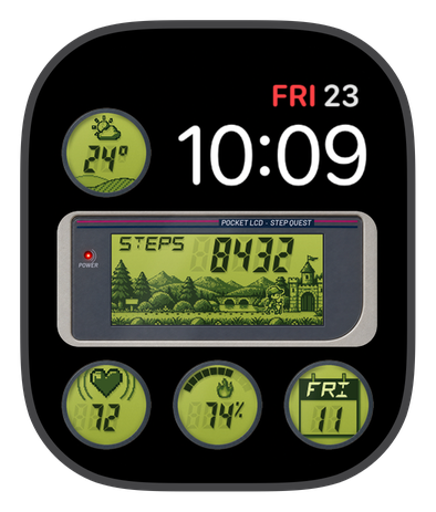 POCKET LCD watch face on an Apple Watch