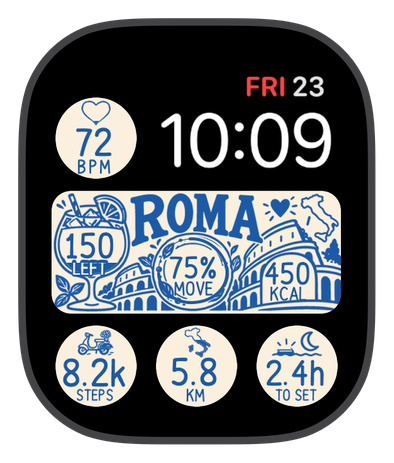 ROMA APERITIVO watch face on an Apple Watch