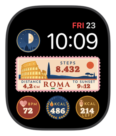 ROMA watch face on an Apple Watch