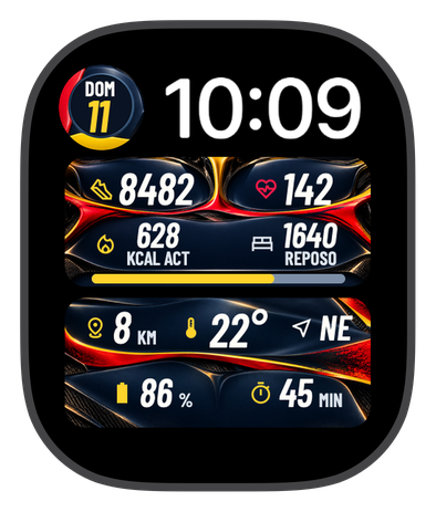 SLIPSTREAM watch face on an Apple Watch