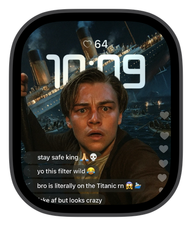 TITANIC watch face on an Apple Watch