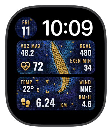 TESSERA watch face on an Apple Watch