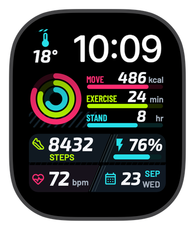 VELOCITY watch face on an Apple Watch