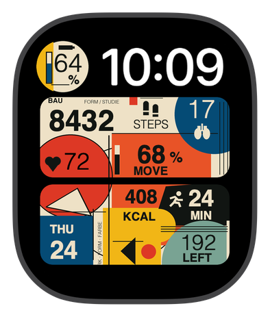 WERK watch face on an Apple Watch