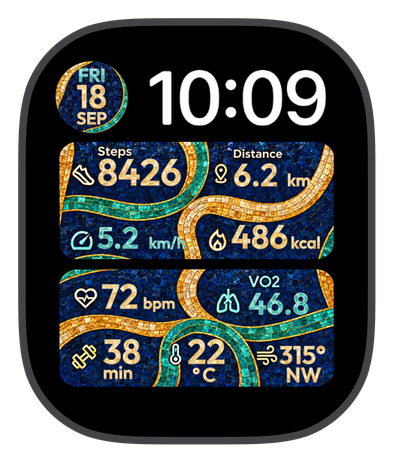 TESSERA INLAY watch face on an Apple Watch
